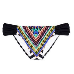 New Victoria's Secret PINK Ruched Side Bikini Swim Bottom - XSmall - Aztec